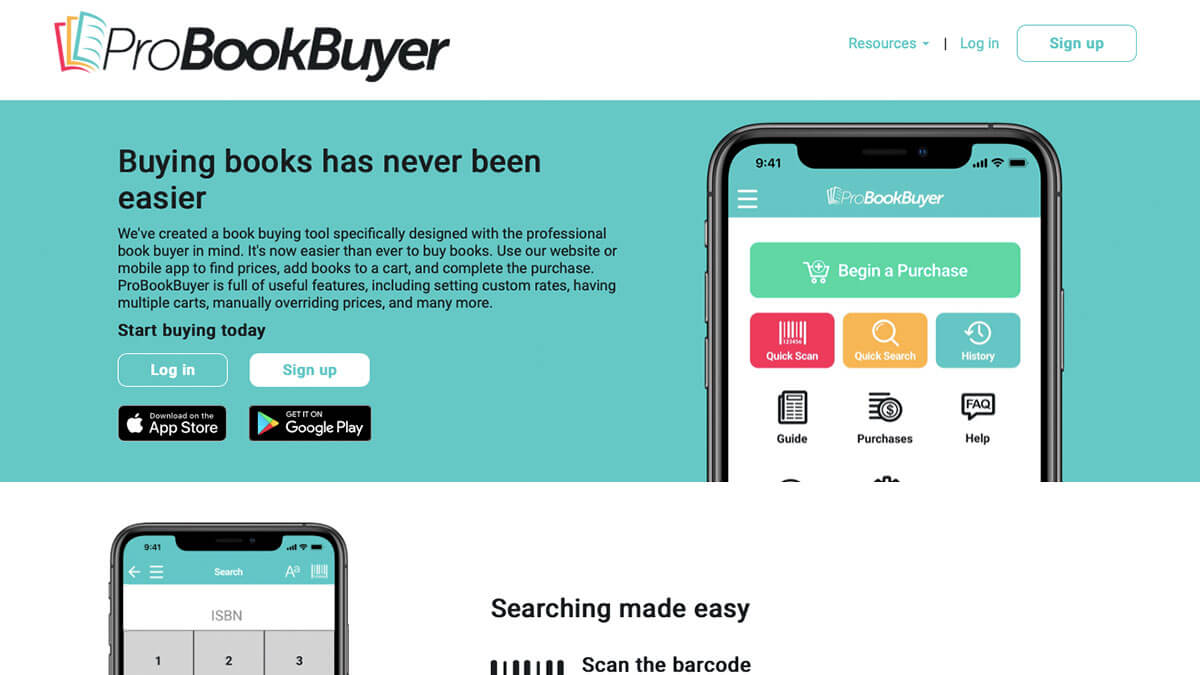 Screenshot of the ProBookBuyer website