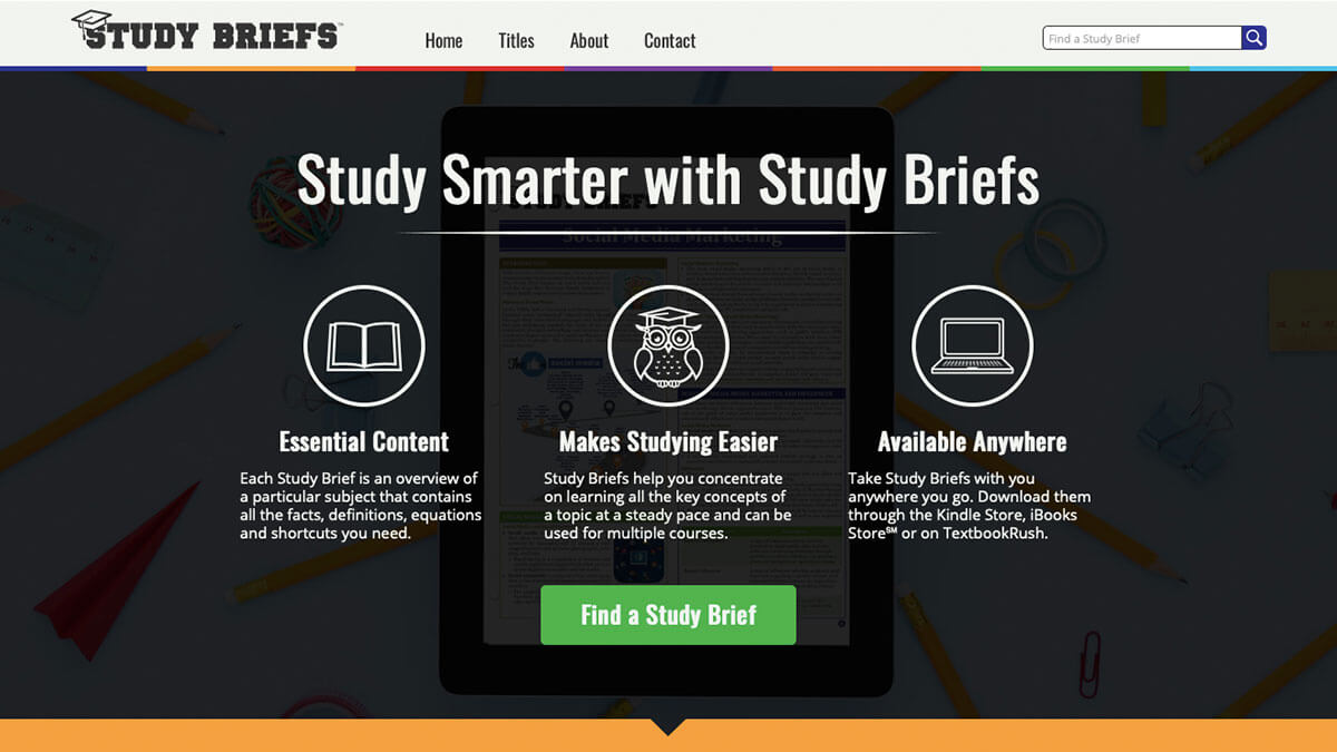 Screenshot of the Study Briefs website